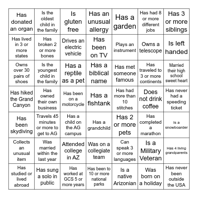 CONNECT FOUR Bingo Card