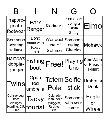 Cruise Ship Finds Bingo Card