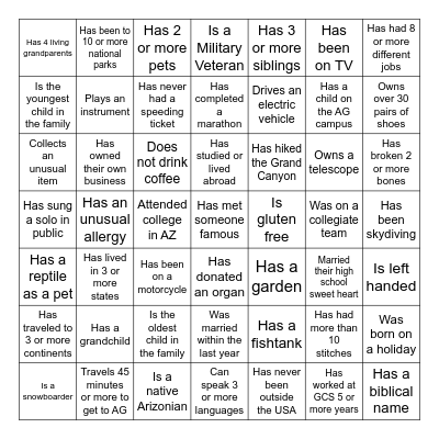 CONNECT FOUR Bingo Card