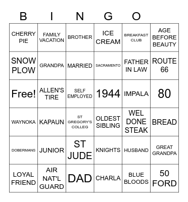 ALLEN Bingo Card