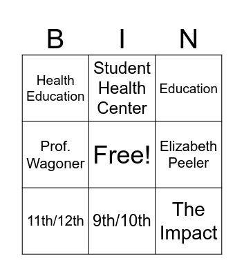 HE/P In Colleges and Universities Bingo Card