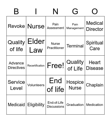 Elephant in the Room Bingo Card