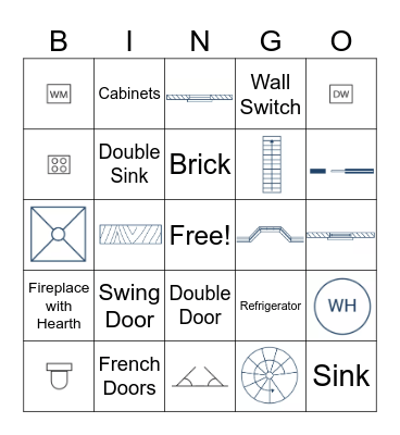 Floor Plan Symbol Bingo Card