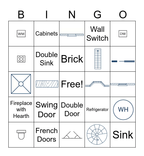 Floor Plan Symbol Bingo Card