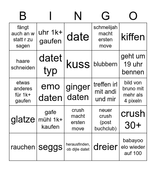 Schmelijingo 2024 Bingo Card