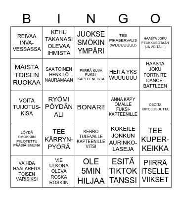 JÄYNÄBINGO Card