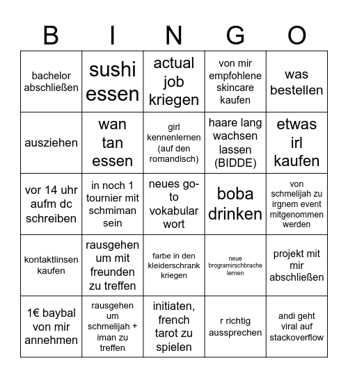 Schmandingo 2024 Bingo Card