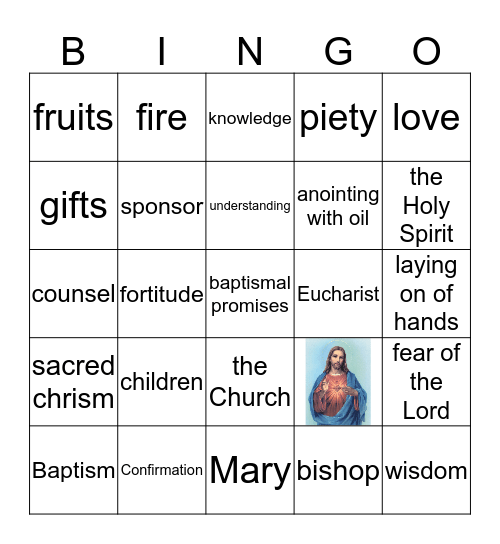 Confirmation Bingo Card