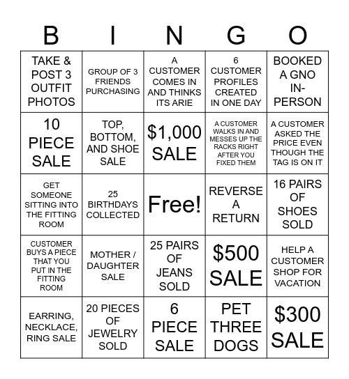 BOBBLES BINGO Card