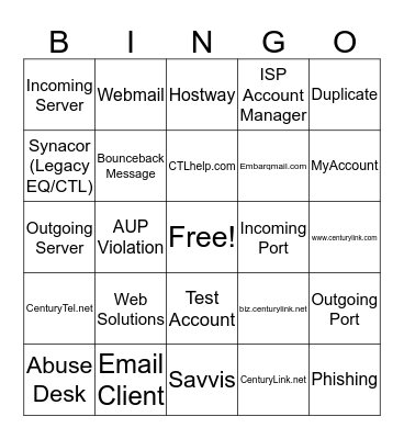 Value Added Services Bingo Card