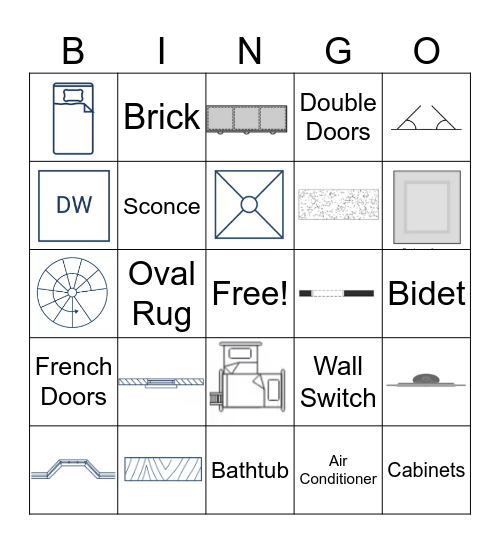 Floor Plan Symbol Bingo Card