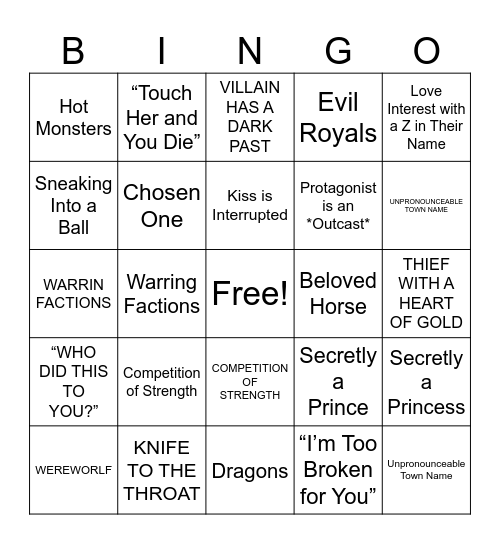 Penguin Teen Fantasy Bingo! Bingo Card