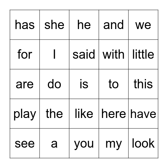 start smart Bingo Card