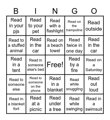 Summer Reading Bingo Card