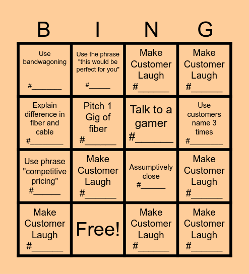 BrightSpeed BINGO Card