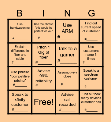BrightSpeed BINGO Card