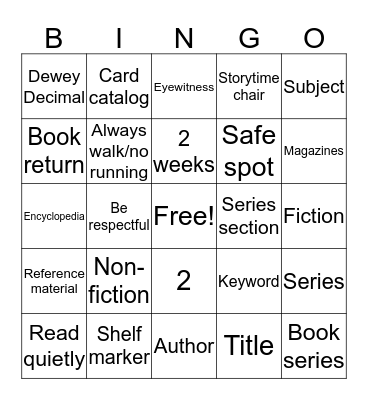 Library Bingo Card