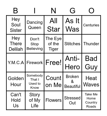 Musical BINGO! Bingo Card