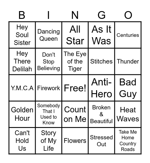 Musical BINGO! Bingo Card