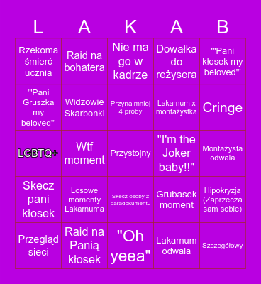 Drugi i trzeci odcinek Bingo Card