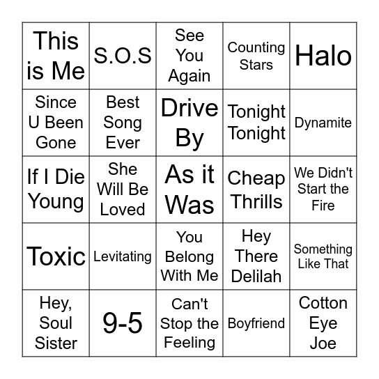 Singo! Bingo Card