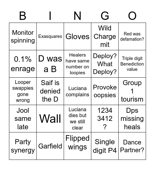 Kinda Bueno TOP funsies Bingo Card