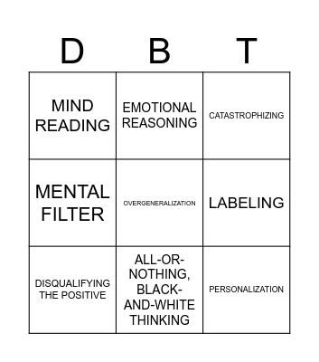 Thinking Mistakes Bingo Card