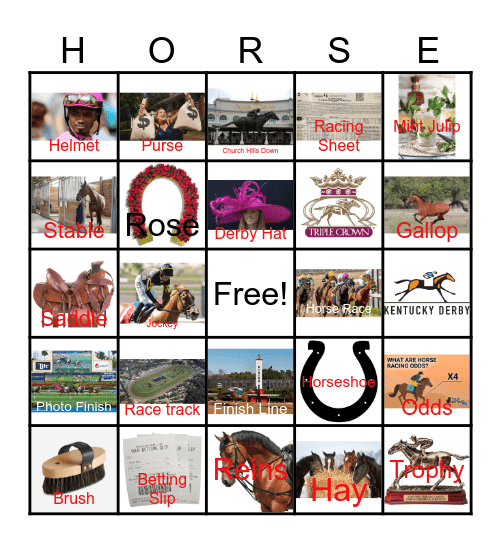 Horse Race Bingo Card