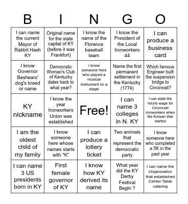 BCDWC Spring Meeting Bingo Card