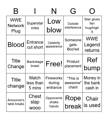 Wrestlemania 40! BINGO Card