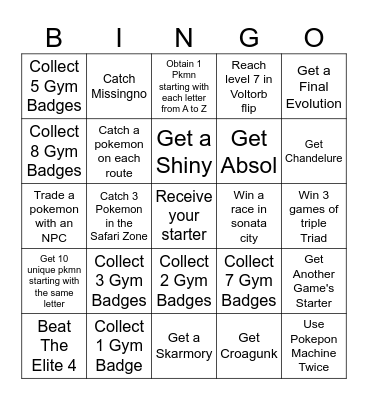 Insurgence bingo Card