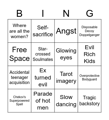The Last Sun - Fanfic Trope Bingo Card