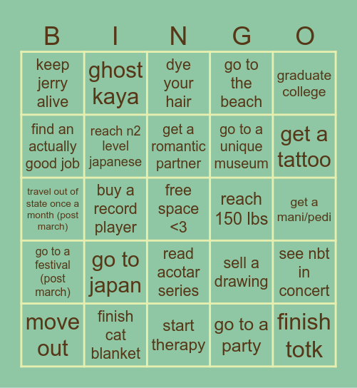 2024 Bingo Card