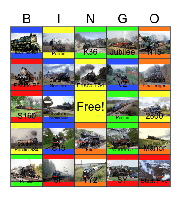 Steamin' In 92 Bingo Card