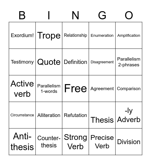 L2- LTW Bingo Card