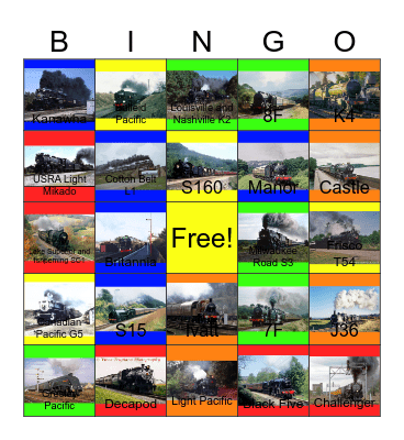 Steamin' In 93 Bingo Card