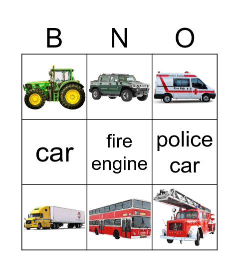 LAND TRANSPORT Bingo Card