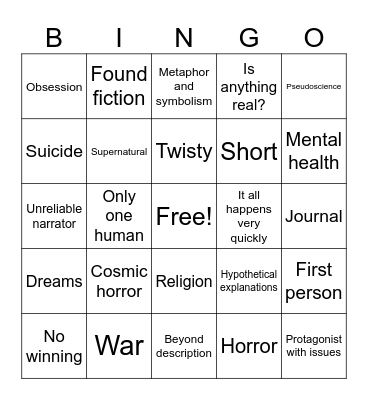 The Box Bingo Card