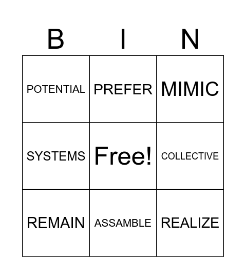 9TH Bingo Card