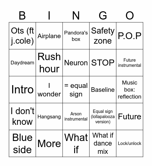 @jiminsassphat Bingo Card