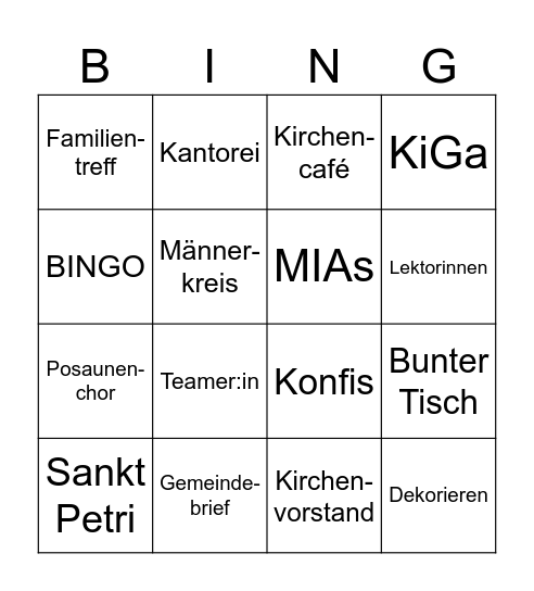 Sankt Petri BINGO Card