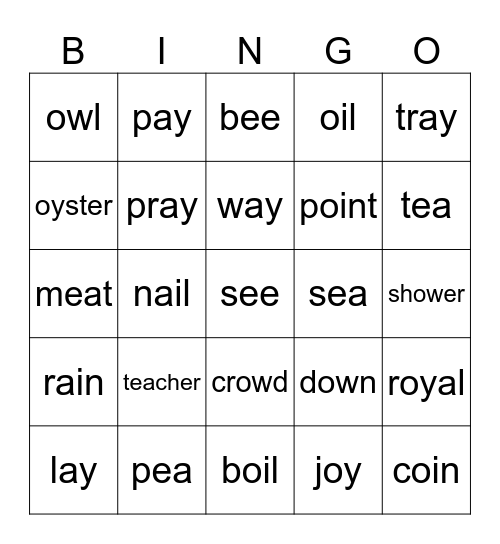 Paul's Bingo Game Bingo Card