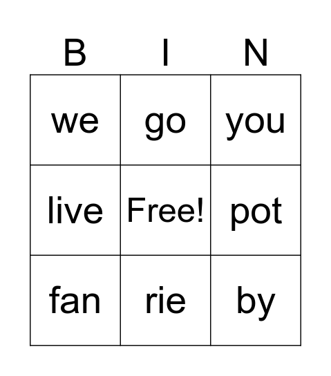 Un Bingo Card
