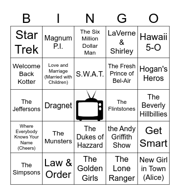 TV Theme Songs 2 Bingo Card