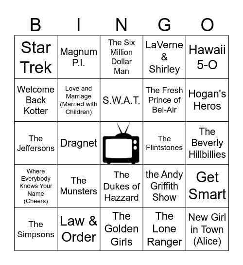 TV Theme Songs 2 Bingo Card