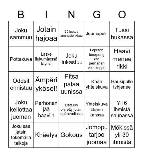 Rukalle KHÄEE! Bingo Card