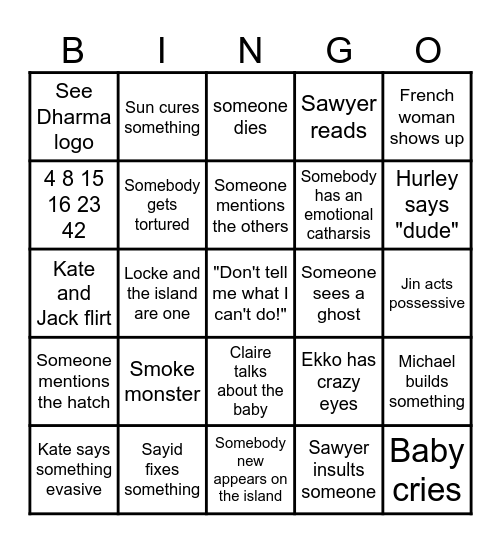 Lost Bingo Card