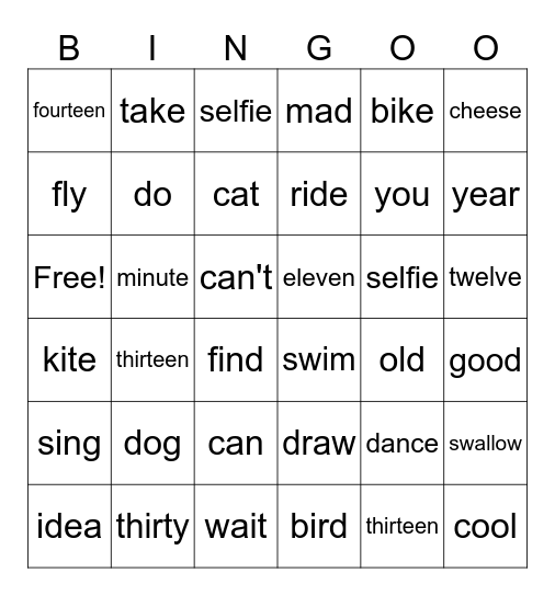 Part 2, Overall, 3rd graders Bingo Card