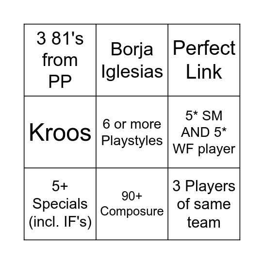 Fifa Bingo or Discard best pack pull! Bingo Card