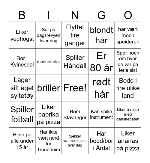 Astrid 80 år Bingo Card